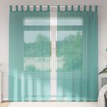 Casa si Gradina - Textile si covoare - Perdele si draperii - Perdele - Perdele Voile cu buzunare pentru bare 2 buc Turcoaz, mărime 140x225 cm - Infinity.ro