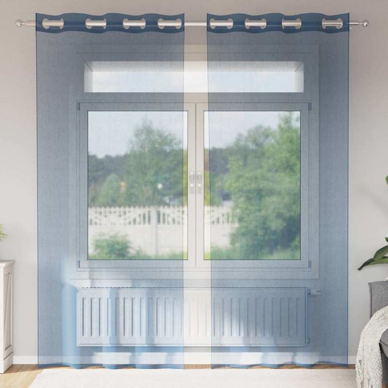 Casa si Gradina - Textile si covoare - Perdele si draperii - Perdele - Perdele Voile cu Oelii 2 buc albastru Regal, mărime 140x245 cm - Infinity.ro