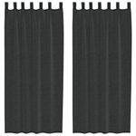 Casa si Gradina - Textile si covoare - Perdele si draperii - Perdele - Perdele Voile cu buzunare pentru bare 2 buc Negru, mărime 140x225 cm - Infinity.ro