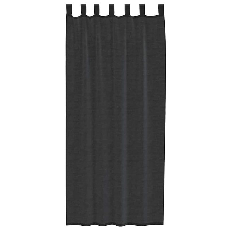 Casa si Gradina - Textile si covoare - Perdele si draperii - Perdele - Perdele Voile cu buzunare pentru bare 2 buc Negru, mărime 140x225 cm - Infinity.ro