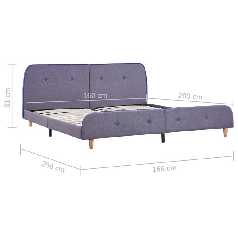 Casa si Gradina - Mobilier - Paturi si accesorii - Paturi - Cadru pat fara saltea tesatura gri deschis 150x200 cm - Infinity.ro