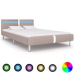 Casa si Gradina - Mobilier - Paturi si accesorii - Paturi - Cadru de pat cu LED fara saltea Cappuccino 135x190 cm - Infinity.ro