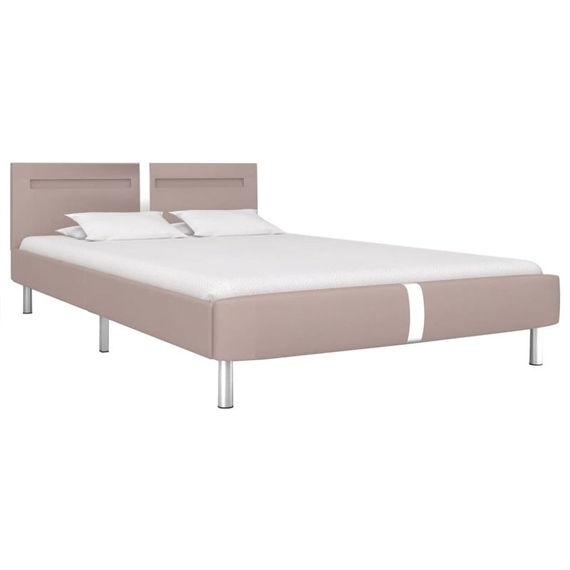 Casa si Gradina - Mobilier - Paturi si accesorii - Paturi - Cadru de pat cu LED fara saltea Cappuccino 135x190 cm - Infinity.ro