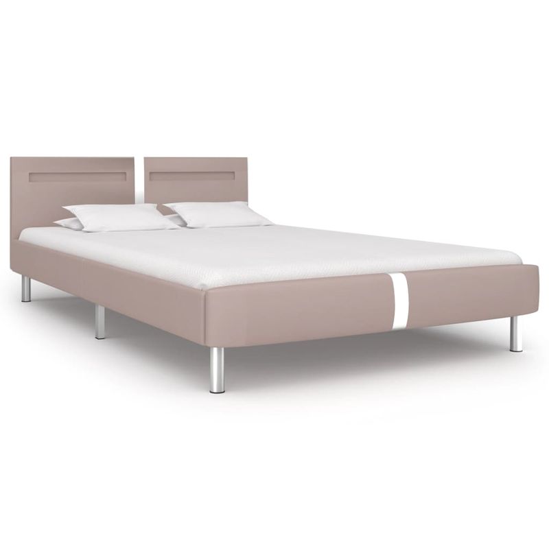 Casa si Gradina - Mobilier - Paturi si accesorii - Paturi - Cadru de pat cu LED fara saltea Cappuccino 135x190 cm - Infinity.ro