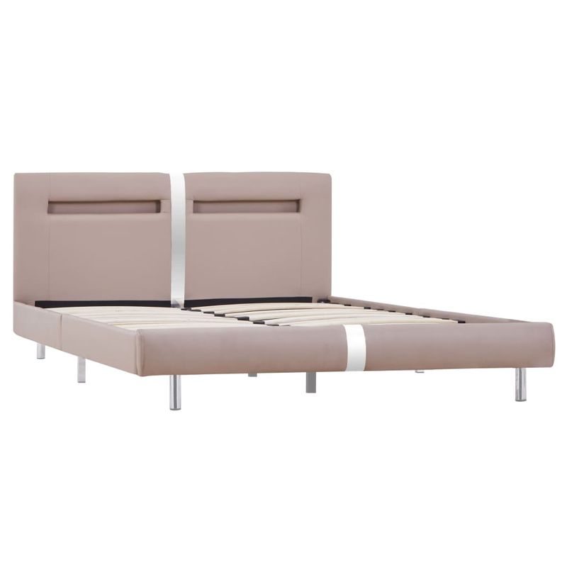 Casa si Gradina - Mobilier - Paturi si accesorii - Paturi - Cadru de pat cu LED fara saltea Cappuccino 135x190 cm - Infinity.ro