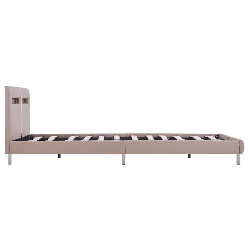 Casa si Gradina - Mobilier - Paturi si accesorii - Paturi - Cadru de pat cu LED fara saltea Cappuccino 135x190 cm - Infinity.ro