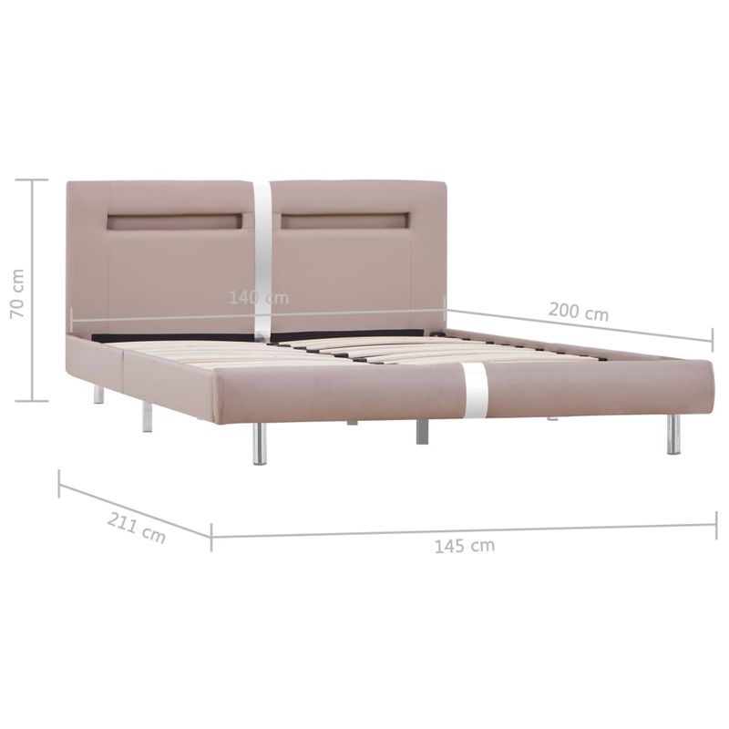 Casa si Gradina - Mobilier - Paturi si accesorii - Paturi - Cadru de pat cu LED fara saltea Cappuccino 135x190 cm - Infinity.ro