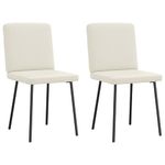 Casa si Gradina - Mobilier - Scaune si fotolii - Scaune - Scaune de bucatarie, 2 buc., crem, catifea - Infinity.ro