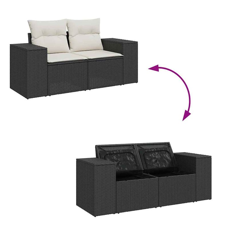 Casa si Gradina - Gradina si terasa - Mobilier exterior - Seturi mobila gradina - Set canapele de gradina cu perne, 10 piese, negru, poliratan - Infinity.ro