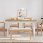 Casa si Gradina - Mobilier - Canapele si coltare - Banchete - Banca 90 cm din lemn masiv cauciuc, natural și deschis - Infinity.ro