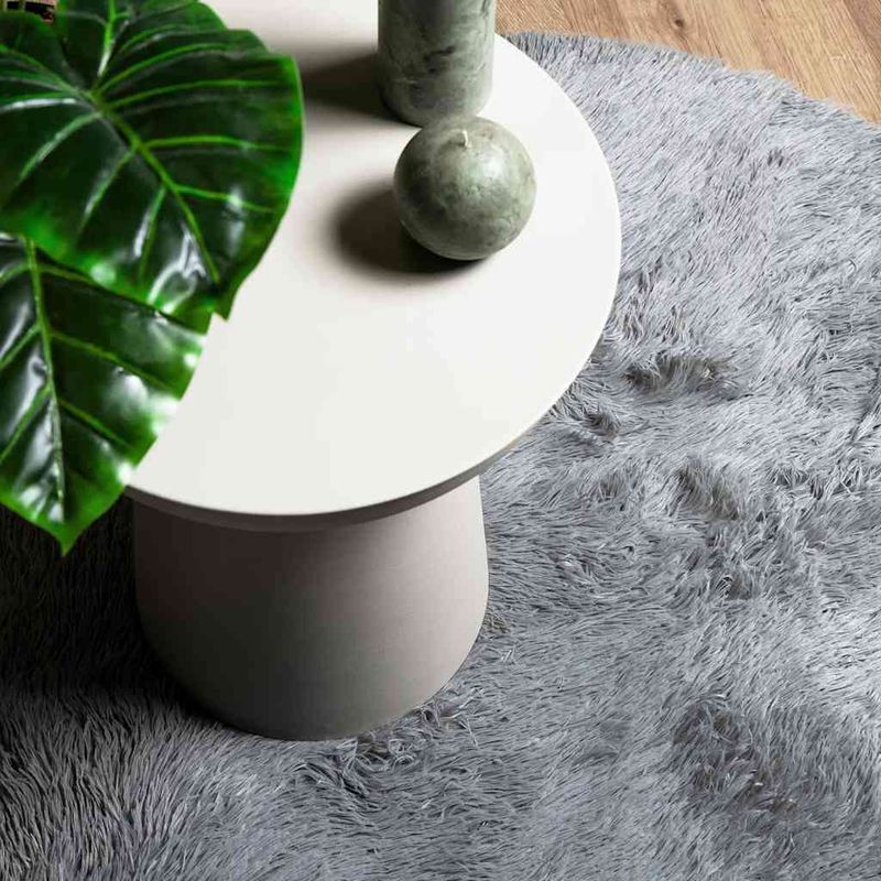 Casa si Gradina - Textile si covoare - Covoare - Covoare casa - Covor shaggy cu pom inalt, NAVARRA, gri argintiu, 160x160 cm, formă rotund - Infinity.ro