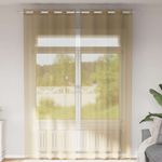 Casa si Gradina - Textile si covoare - Perdele si draperii - Perdele - Perdele Voile cu Oelii 2 buc nisip, mărime 140x260 cm - Infinity.ro