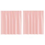 Casa si Gradina - Textile si covoare - Perdele si draperii - Perdele - Perdele Voile cu Bucle 2 buc Roz 140x140 cm - Infinity.ro