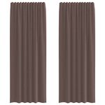 Casa si Gradina - Textile si covoare - Perdele si draperii - Perdele - Perdele Voile cu tabla 2 buc Maro, mărime 140x260 cm - Infinity.ro