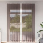 Casa si Gradina - Textile si covoare - Perdele si draperii - Perdele - Perdele Voile cu tabla 2 buc Maro, mărime 140x260 cm - Infinity.ro