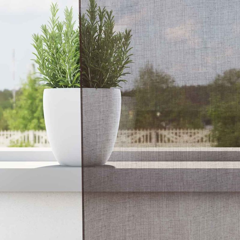 Casa si Gradina - Textile si covoare - Perdele si draperii - Perdele - Perdele Voile cu tabla 2 buc Maro, mărime 140x260 cm - Infinity.ro