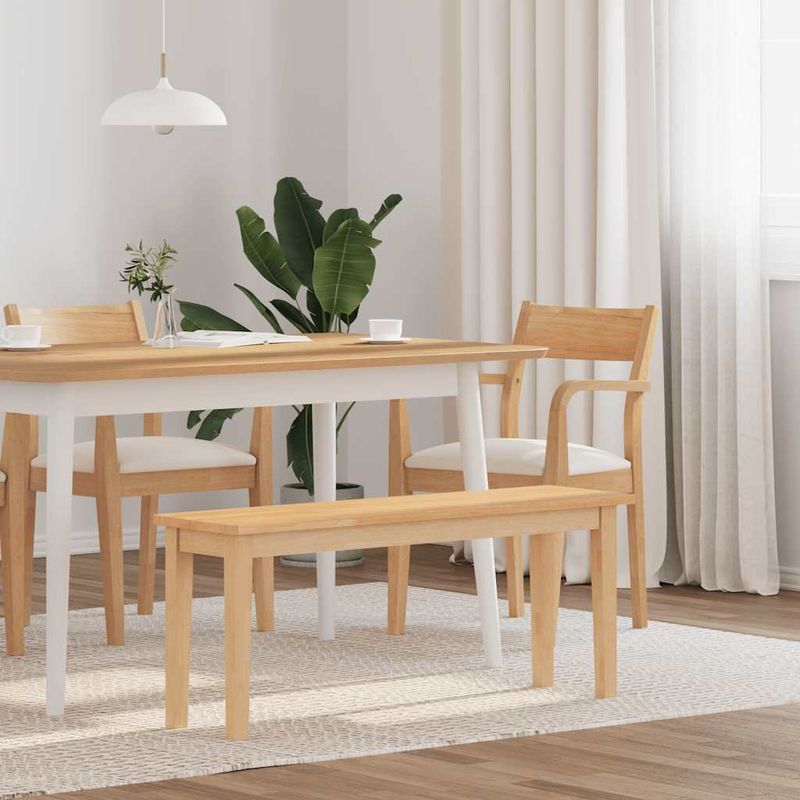 Casa si Gradina - Mobilier - Canapele si coltare - Banchete - Banca 110 cm din lemn masiv cauciuc, natural - Infinity.ro