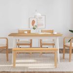 Casa si Gradina - Mobilier - Canapele si coltare - Banchete - Banca 110 cm din lemn masiv cauciuc, natural - Infinity.ro