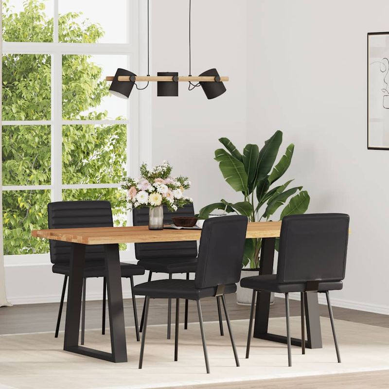 Casa si Gradina - Mobilier - Scaune si fotolii - Scaune - Scaune de sufragerie, 4 buc., negru, piele ecologica - Infinity.ro