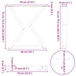 Casa si Gradina - Mobilier - Feronerie si accesorii mobila - Picioare pentru masa 2 buc Antracit 70x(72-73,3) cm Otel - Infinity.ro