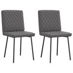 Casa si Gradina - Mobilier - Scaune si fotolii - Scaune - Scaune de bucatarie, 2 buc., gri, piele ecologica - Infinity.ro