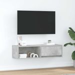 Casa si Gradina - Mobilier - Comode si corpuri - Comode - Comoda TV, gri beton, 100x31x25,5 cm, lemn prelucrat - Infinity.ro