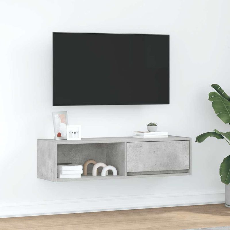 Casa si Gradina - Mobilier - Comode si corpuri - Comode - Comoda TV, gri beton, 100x31x25,5 cm, lemn prelucrat - Infinity.ro