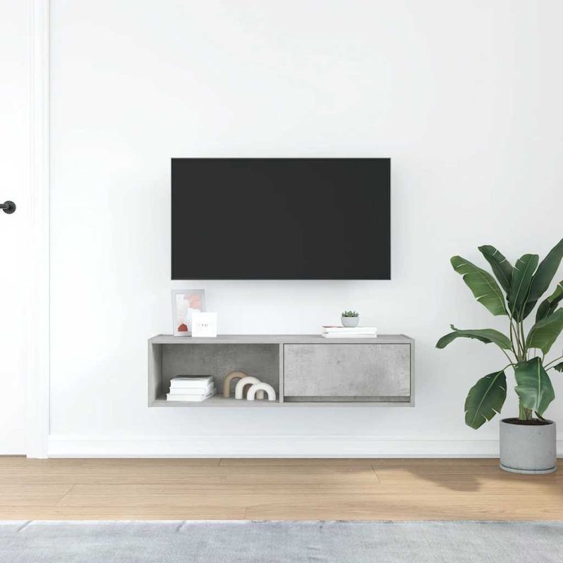Casa si Gradina - Mobilier - Comode si corpuri - Comode - Comoda TV, gri beton, 100x31x25,5 cm, lemn prelucrat - Infinity.ro