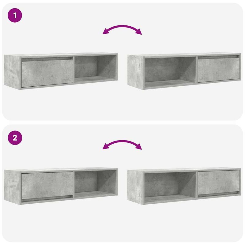 Casa si Gradina - Mobilier - Comode si corpuri - Comode - Comoda TV, gri beton, 100x31x25,5 cm, lemn prelucrat - Infinity.ro