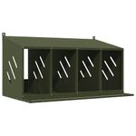 Petshop - Accesorii petshop - Culcusuri si custi - Custi interior si exterior - Cuiba pentru pui cu 4 compartimente, metal verde masline, mărime 106,5x64x59,5 cm - Infinity.ro