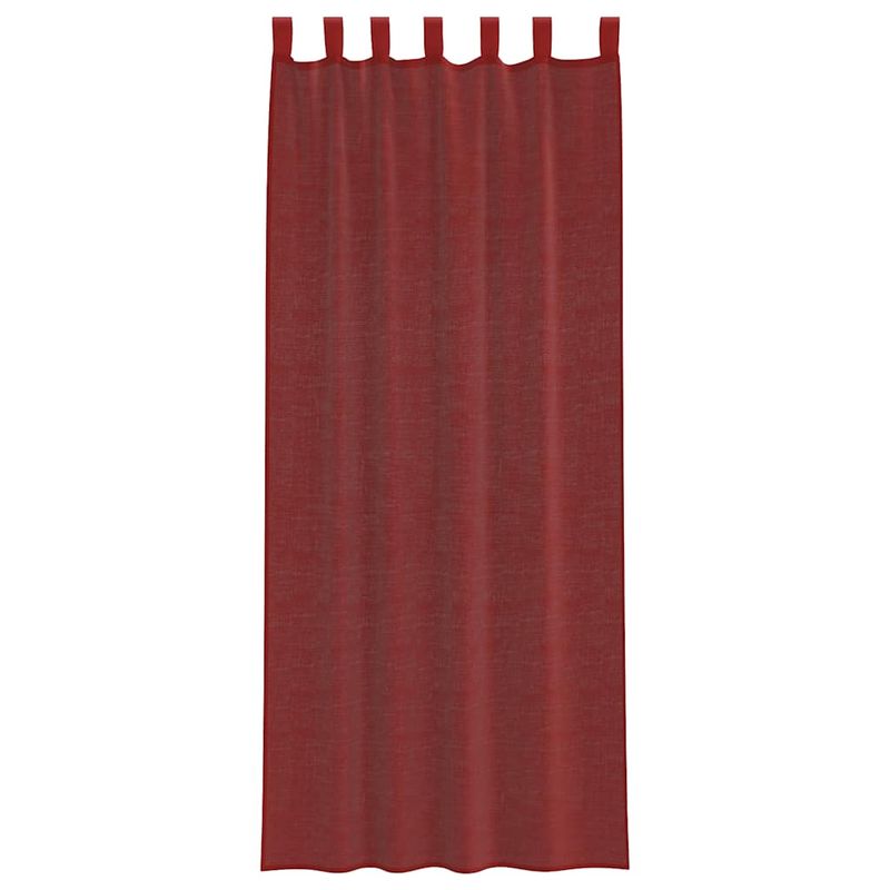 Casa si Gradina - Textile si covoare - Perdele si draperii - Perdele - Perdele Voile cu buzunare pentru bare 2 buc rosu vin, mărime 140x260 cm - Infinity.ro