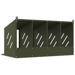 Petshop - Accesorii petshop - Culcusuri si custi - Custi interior si exterior - Cuiba pentru pui cu 4 compartimente, metal verde masline, mărime 106,5x64x59,5 cm - Infinity.ro