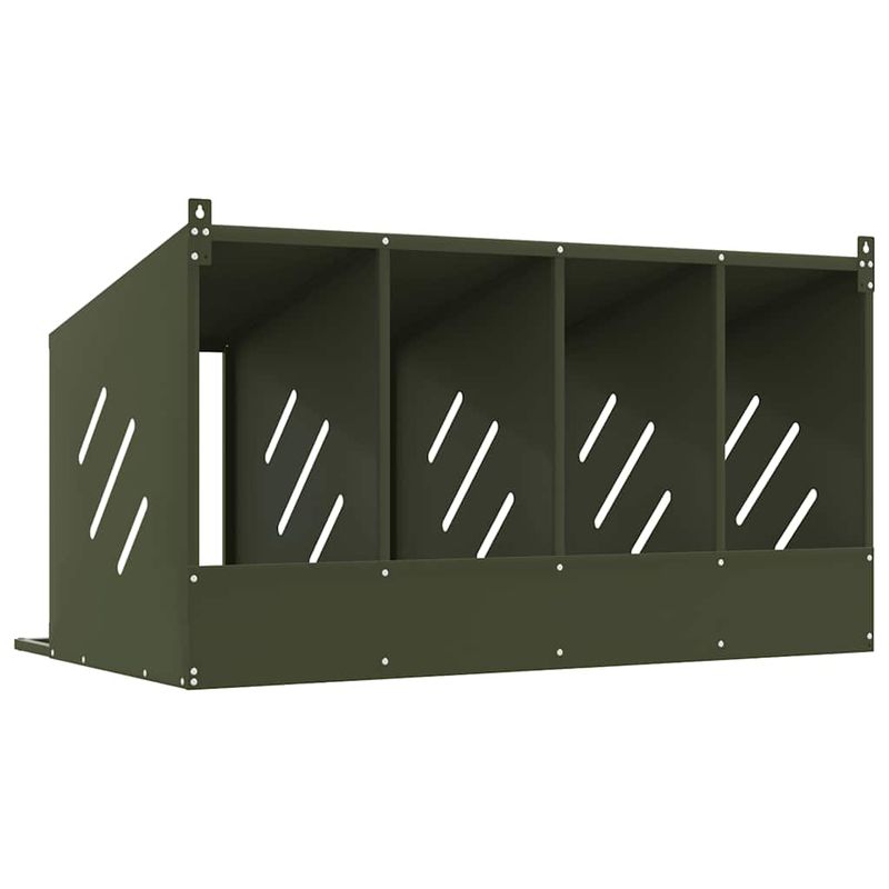Petshop - Accesorii petshop - Culcusuri si custi - Custi interior si exterior - Cuiba pentru pui cu 4 compartimente, metal verde masline, mărime 106,5x64x59,5 cm - Infinity.ro