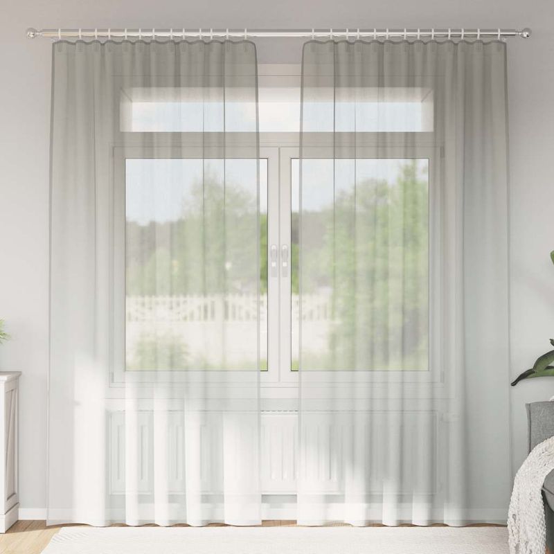 Casa si Gradina - Textile si covoare - Perdele si draperii - Perdele - Perdele Voile cu Bucle 2 buc Gri deschis 140x245 cm - Infinity.ro