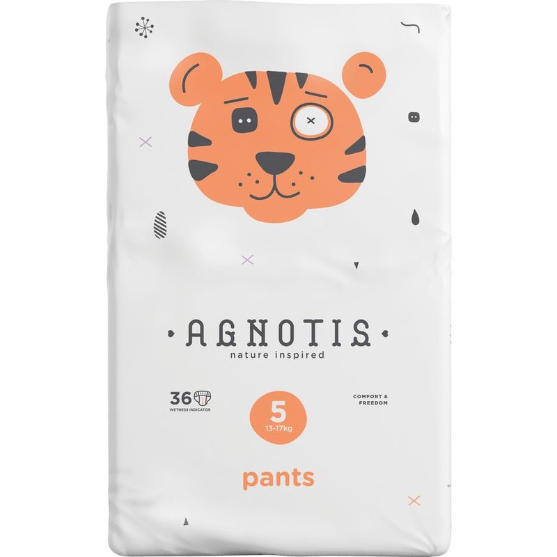 Jucarii, Copii si Bebe - Scutece si consumabile copii - Scutece si chilotei - Scutece - Scutece tip chilotel hipoalergenice Agnotis pants, marimea nr. 5, 13-17 kg, 36 bucati - Infinity.ro