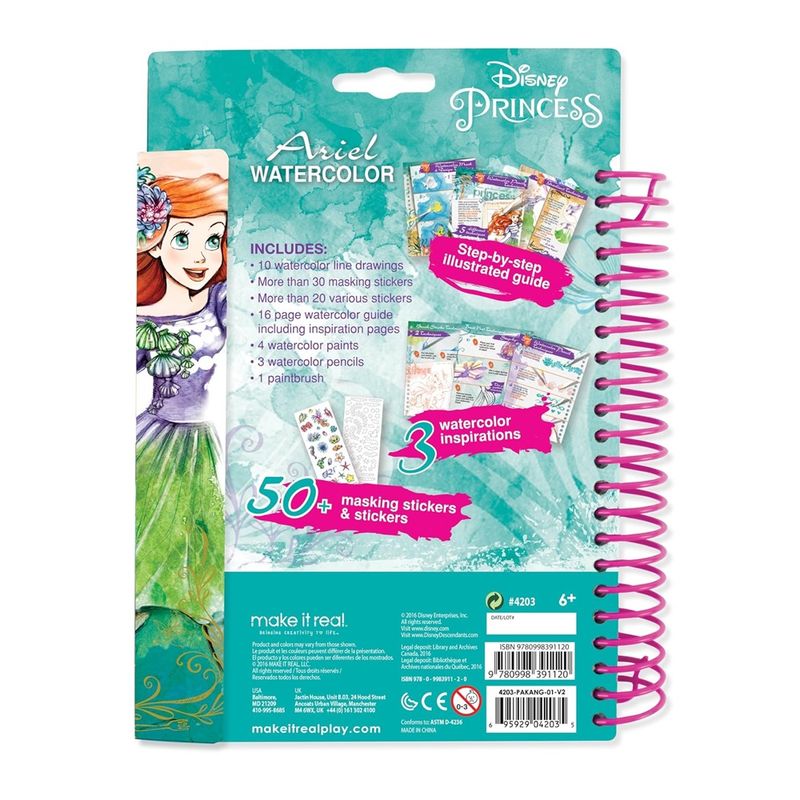 Carti si Birotica - Carti - Carti pentru copii - Carti de colorat - Carte de colorat Ariel cu autocolante si sabloane, Make it real 4203 - Infinity.ro