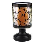 Casa si Gradina - Corpuri si surse de iluminat - Veioze si lampi - Veioze - Veioza cu zenzor la atingere si abajur din sticla cu imprimeu, Negru, 23 cm, 1794H-1 - Infinity.ro