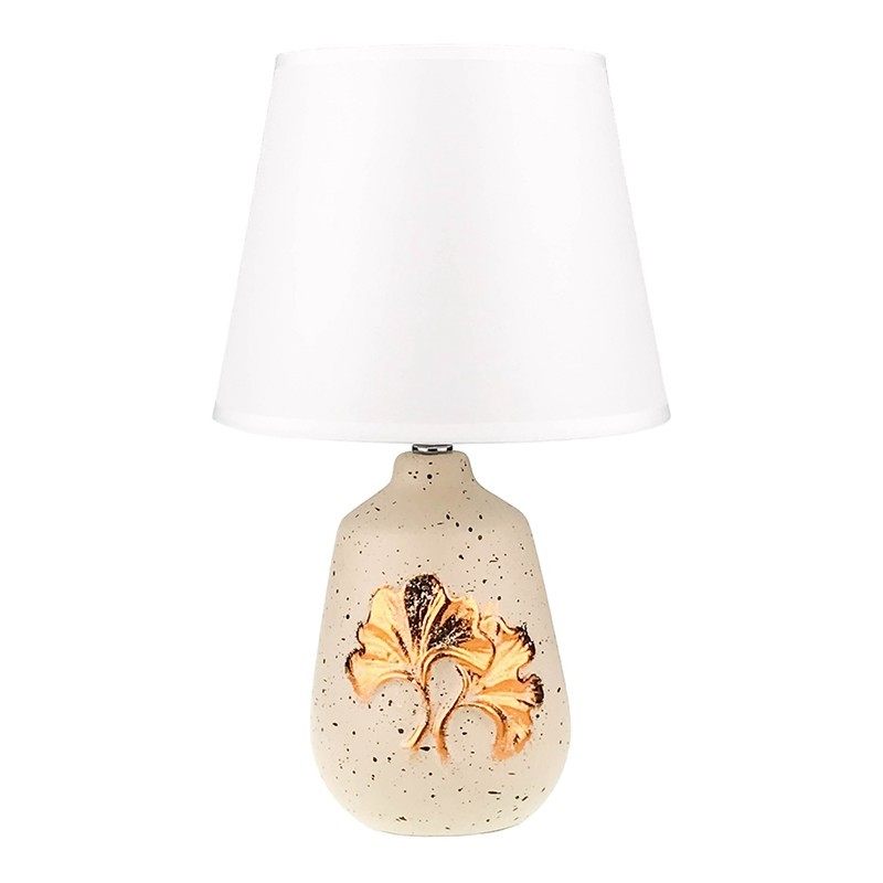 Casa si Gradina - Corpuri si surse de iluminat - Veioze si lampi - Veioze - Veioza cu frunze in relief, Crem, 34 cm, 2122H-1 - Infinity.ro