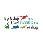 Carti si Birotica - Papetarie - Afise si stickere - Sticker decorativ, Mesaj Culcare Dinozauri, 60x30 cm - Infinity.ro