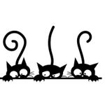 Carti si Birotica - Papetarie - Afise si stickere - Sticker decorativ, Set 3 pisici, negru, 76x36 cm - Infinity.ro