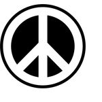 Carti si Birotica - Papetarie - Afise si stickere - Sticker decorativ, Semnul pacii, Negru, 56x55 cm - Infinity.ro