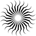 Carti si Birotica - Papetarie - Afise si stickere - Sticker decorativ, Soarele abstract, Negru, 55x55 cm - Infinity.ro