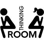 Casa si Gradina - Decoratiuni - Stickere decorative - Sticker indicator toaleta, Thinking room, negru, 22x16 cm - Infinity.ro