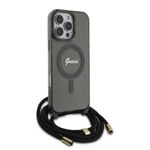 Laptop, Telefoane si Tablete - Telefoane mobile si accesorii - Accesorii Telefoane - Huse telefoane - Husa pentru iPhone 16 Pro - Guess IML Crossbody Cord Script MagSafe (GUHMP16LHCTSGNSK) - Negru - Infinity.ro