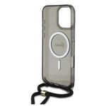 Laptop, Telefoane si Tablete - Telefoane mobile si accesorii - Accesorii Telefoane - Huse telefoane - Husa pentru iPhone 16 Pro - Guess IML Crossbody Cord Script MagSafe (GUHMP16LHCTSGNSK) - Negru - Infinity.ro