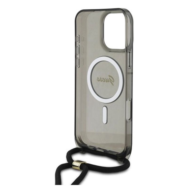 Laptop, Telefoane si Tablete - Telefoane mobile si accesorii - Accesorii Telefoane - Huse telefoane - Husa pentru iPhone 16 Pro - Guess IML Crossbody Cord Script MagSafe (GUHMP16LHCTSGNSK) - Negru - Infinity.ro