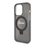 Laptop, Telefoane si Tablete - Telefoane mobile si accesorii - Accesorii Telefoane - Huse telefoane - Husa pentru iPhone 15 Pro Max - Guess Ring Stand Script Glitter MagSafe (GUHMP15XHRSGSK) - Negru - Infinity.ro
