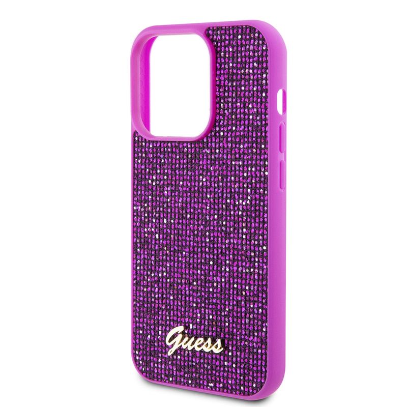 Laptop, Telefoane si Tablete - Telefoane mobile si accesorii - Accesorii Telefoane - Huse telefoane - Husa pentru iPhone 15 Pro - Guess Disco Metal Script (GUHCP15LPMSDGSF) - Fucsia - Infinity.ro