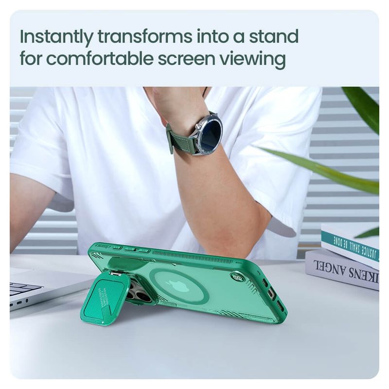 Laptop, Telefoane si Tablete - Telefoane mobile si accesorii - Accesorii Telefoane - Huse telefoane - Husa pentru iPhone 16 Pro Max - Nillkin Albblade Prop Magnetic (cuout Camera Cutout) - Negru - Infinity.ro