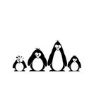 Casa si Gradina - Decoratiuni - Stickere decorative - Sticker decorativ, Patru Pinguini, Negru, 120x140 cm - Infinity.ro